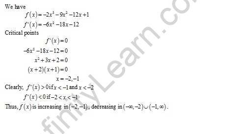 Free Online RD Sharma Class 12 Solutions Chapter 17 Increasing and Decreasing Functions Ex 17.2 Q1-xiv
