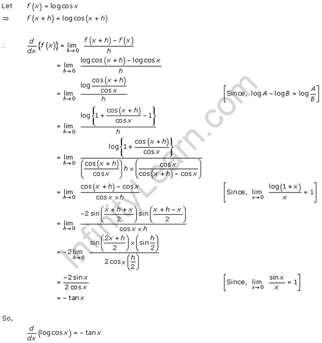 Free RD Sharma Class 12 Solutions Online Chapter 11 Differentiation Ex 11.1 Q6
