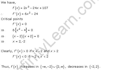 Free Online RD Sharma Class 12 Solutions Chapter 17 Increasing and Decreasing Functions Ex 17.2 Q1-xiii
