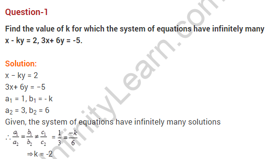 Pair Of Linear Equations In Two Variables Class 10 Extra Questions Maths Chapter 3 Infinity 1222