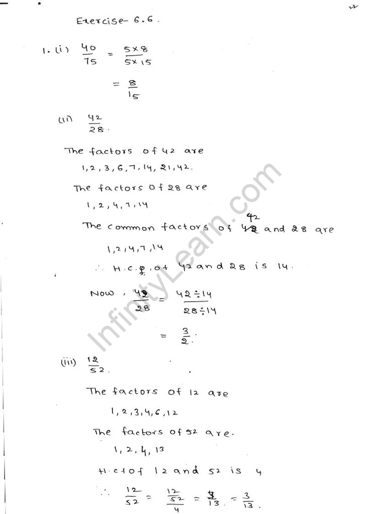 RD Sharma Maths Class 6 Solutions Chapter 6 Fractions Exercise 6.6 ...