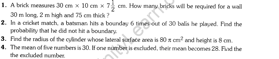 CBSE Sample Papers for Class 9 SA2 Maths Solved 2016 Set 9-1