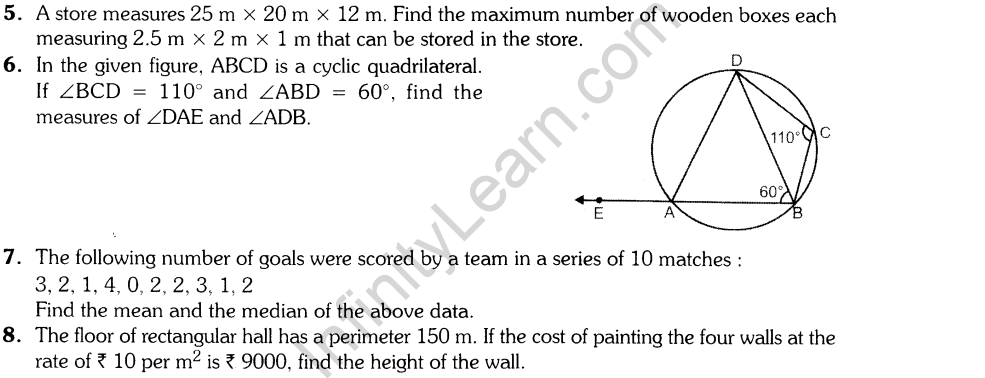CBSE Sample Papers for Class 9 SA2 Maths Solved 2016 Set 7-2