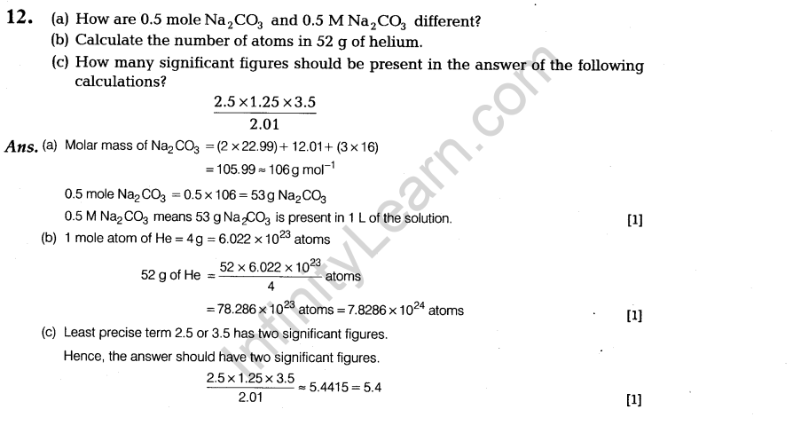 CBSE Sample Papers for Class 11 Chemistry Solved 2016 Set 5-39