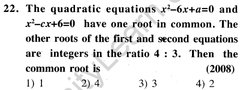 JEE Main Previous Year Papers Questions With Solutions Maths Quadratic Equestions And Expressions-22
