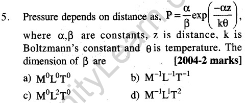 JEE Main Previous Year Papers Questions With Solutions Physics Units, Dimensions And Errors-5