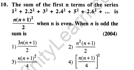 JEE Main Mathematics Sequences And Series Previous Year Papers ...