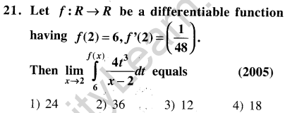 JEE Main Previous Year Papers Questions With Solutions Maths Limits,Continuity,Differentiability and Differentiation-21