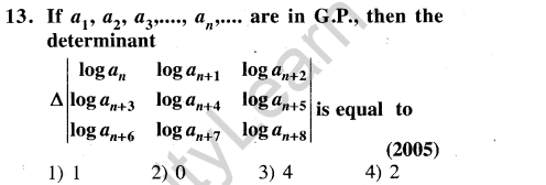 JEE Main Previous Year Papers Questions With Solutions Maths Matrices, Determinatnts and Solutions of Linear Equations-13