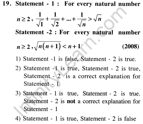 JEE Main Previous Year Papers Questions With Solutions Maths Binomial Theorem and Mathematical Induction-19