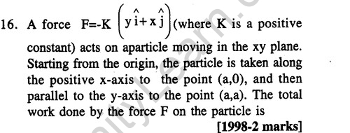 JEE Main Previous Year Papers Questions With Solutions Physics Work,Energy And Power-12