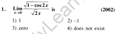 JEE Main Previous Year Papers Questions With Solutions Maths Limits,Continuity,Differentiability and Differentiation-1
