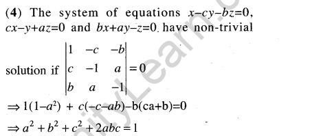 JEE Main Previous Year Papers Questions With Solutions Maths Matrices, Determinatnts and Solutions of Linear Equations-49