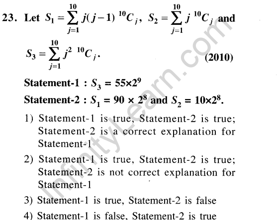 JEE Main Previous Year Papers Questions With Solutions Maths Binomial Theorem and Mathematical Induction-23