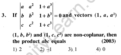 JEE Main Previous Year Papers Questions With Solutions Maths Matrices, Determinatnts and Solutions of Linear Equations-3