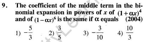JEE Main Previous Year Papers Questions With Solutions Maths Binomial Theorem and Mathematical Induction-9