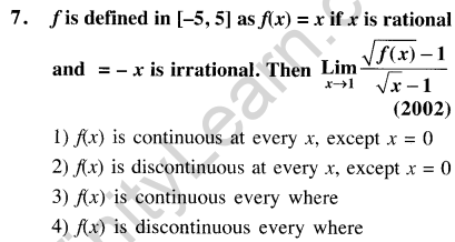 JEE Main Previous Year Papers Questions With Solutions Maths Limits,Continuity,Differentiability and Differentiation-7