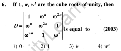 JEE Main Previous Year Papers Questions With Solutions Maths Matrices, Determinatnts and Solutions of Linear Equations-6