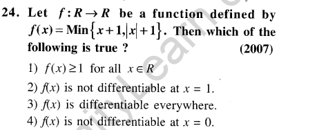 JEE Main Previous Year Papers Questions With Solutions Maths Limits,Continuity,Differentiability and Differentiation-24