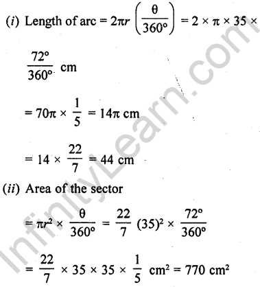 Class 10 RD Sharma Solutions Chapter 15 Areas related to Circles