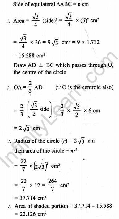 RD Sharma Class 10 Maths Chapter 15 Areas related to Circles
