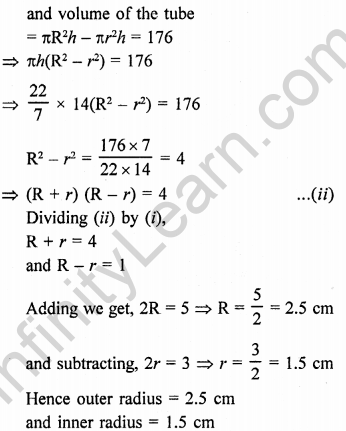 Class 9 Maths Chapter 19 Surface Areas and Volume of a Circular Cylinder RD Sharma Solutions
