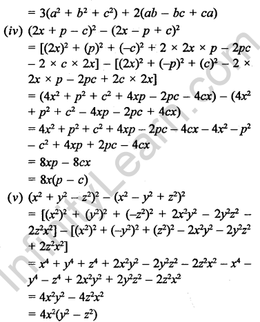 Algebraic Identities Class 9 RD Sharma Solutions