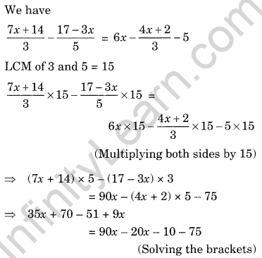 Extra Questions for Class 8 Maths Linear Equations in One Variable Q14.1