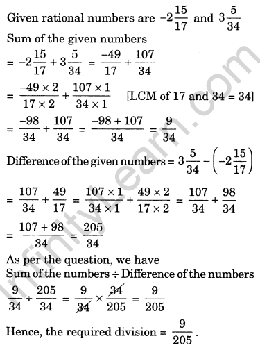 Rational Numbers Class 7 Extra Questions Maths Chapter 9 Q14