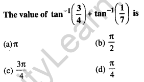 Maths MCQs for Class 12 with Answers Chapter 2 Inverse Trigonometric Functions Q34