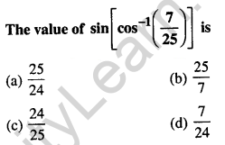 Maths MCQs for Class 12 with Answers Chapter 2 Inverse Trigonometric Functions Q49