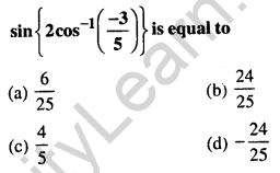 Maths MCQs for Class 12 with Answers Chapter 2 Inverse Trigonometric Functions Q41