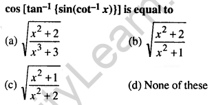 Maths MCQs for Class 12 with Answers Chapter 2 Inverse Trigonometric Functions Q16