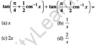 Maths MCQs for Class 12 with Answers Chapter 2 Inverse Trigonometric Functions Q29