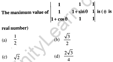 Maths MCQs for Class 12 with Answers Chapter 4 Determinants Q54