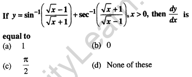 Maths MCQs for Class 12 with Answers Chapter 5 Continuity and Differentiability Q18