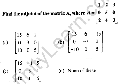 Maths MCQs for Class 12 with Answers Chapter 4 Determinants Q32