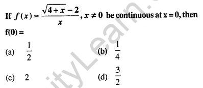 Maths MCQs for Class 12 with Answers Chapter 5 Continuity and Differentiability Q5