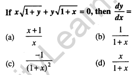 Maths MCQs for Class 12 with Answers Chapter 5 Continuity and Differentiability Q6