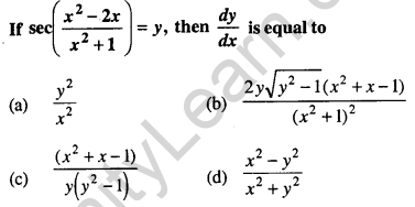 Maths MCQs for Class 12 with Answers Chapter 5 Continuity and Differentiability Q10