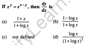 Maths MCQs for Class 12 with Answers Chapter 5 Continuity and Differentiability Q27