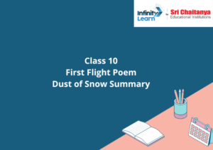Class 10 - First Flight Poem Dust of Snow Summary