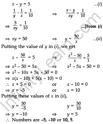 Important Questions for Class 10 Maths Chapter 4 Quadratic Equations 36