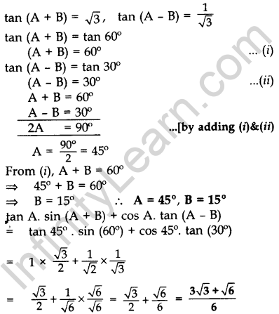 Important Questions for Class 10 Maths Chapter 8 Introduction to Trigonometry 43