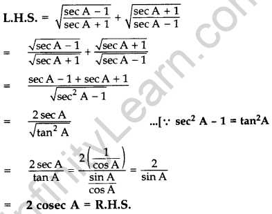 Important Questions for Class 10 Maths Chapter 8 Introduction to Trigonometry 59