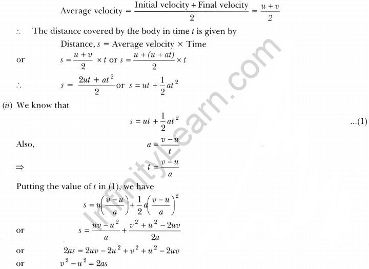 Motion Class 9 Extra Questions Science Chapter 8 10