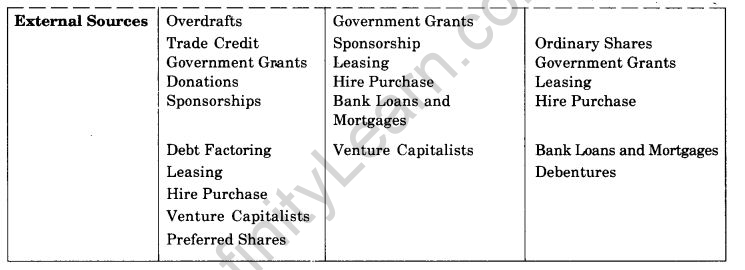 NCERT Solutions For Class 11 Business Studies Sources of Business Finance SAQ Q9.1