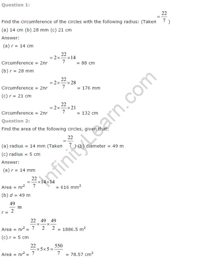 NCERT Solutions for Class 7 Maths Chapter 11 Perimeter and Area Ex 11.3 Q1