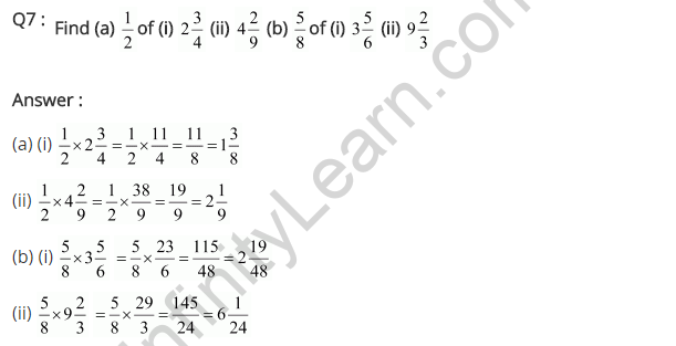 NCERT Solutions for Class 7 Maths Chapter 2 Fractions and Decimals Ex 2.2 Q7