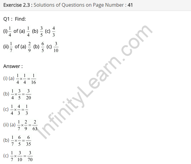 NCERT Solutions for Class 7 Maths Chapter 2 Fractions and Decimals Ex 2.3 Q1